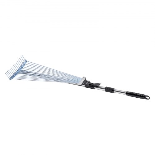 Rastrello Regolabile In Metallo Per Foglie - Testa Espandibile Da 20 A 43 Cm E Manico Telescopico Da 76 A 140 Cm - Attrezzo Da Giardino Leggero Per Donne E Bambini - Antiruggine