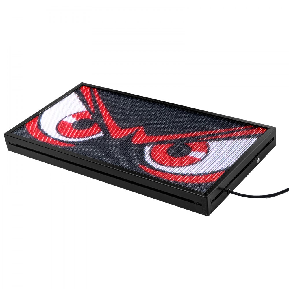 VEVOR Pannello Digitale Scorrevole Flessibile a Colori P6 Programmabile a LED, Pannello Espositivo Fai da Te con Motivo Testo Personalizzato, Controllo GIF App Bluetooth, 670 x 350 x 55 mm