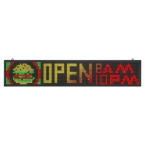 P10 - Segnaletica LED programmabile a colori per esterni con WiFi, display a LED ad alta luminosità per pubblicità (292,1 x 35,6 cm P10 - Segnaletica LED programmabile a colori per esterni con WiFi, display a LED ad alta luminosità per pubblicità (292,1 x 35,6 cm