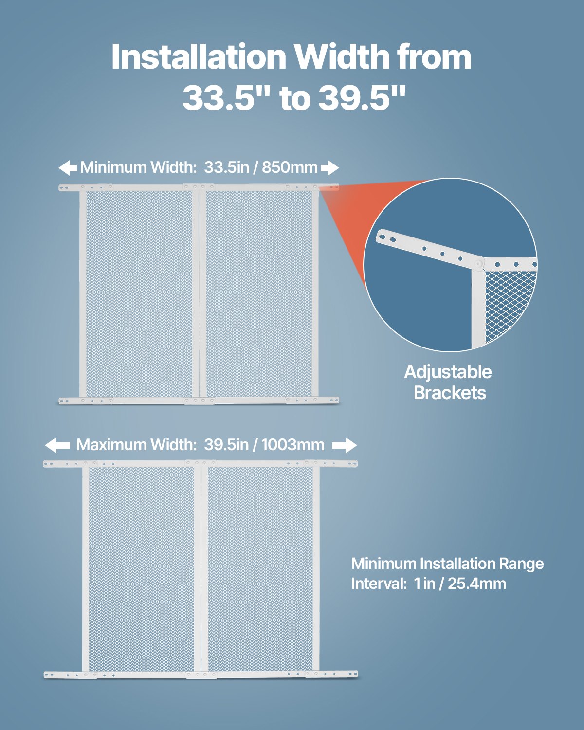 VEVOR Protezione per Porta a Soffietto RV 800 x 723,9 mm Griglia per Porta, Rete Protettiva Traspirante Rinforzata, Protezione per Ingresso Camper in Lega di Alluminio, per Animali Domestici, Bianco