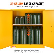 VEVOR Armadio di Sicurezza per Liquidi Infiammabili, 113,5 L, Armadio di Stoccaggio per Liquidi Infiammabili in Acciaio Laminato a Freddo, 109,5x46x127,25 pollici Antideflagrante Porte Chiusura Manuale