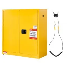 VEVOR Armadietto Porta Estintore per Stoccaggio Liquidi Infiammabili, Armadio per Materiali Infiammabili Capienza ca. 110 L Ripiano Regolabile, in Acciaio Laminato a Freddo e Zincato