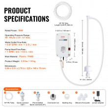VEVOR Sistema di Acqua in Bottiglia 3,78 L/min, Pompa per Erogazione di Acqua 35 W, Pompa per Erogazione di Acqua da,40 PSI 11-22L, Sistema Adatto per Sistema di Pompa dell'Acqua a Ingresso Singolo