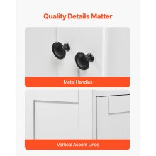 VEVOR Mobiletto da Bagno 3 Ripiani 2 Ante Credenza da Pavimento Autoportante