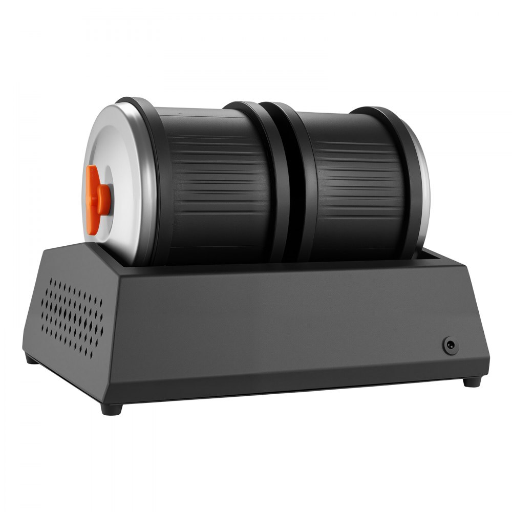 VEVOR Lucidatrice Elettrica per Rocce, Carico 3,63 kg, Doppio Tamburo, 4 Livelli di Velocità, Set per Lucidatura di Pietre con Timer di Lucidatura, Pannello di Controllo e Adattatore, Nero