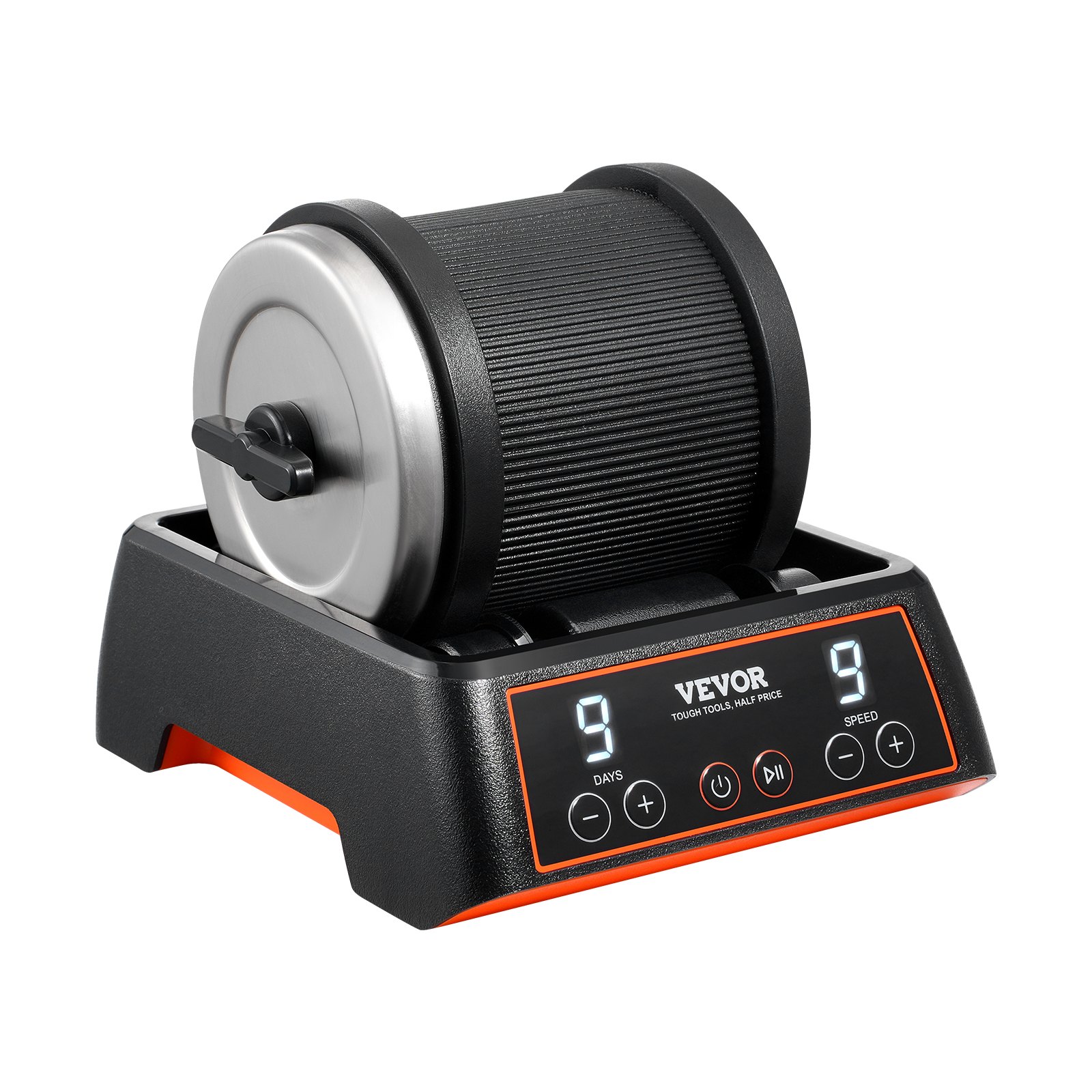 VEVOR Kit Lucidatrice per Rocce 1,1 kg, 9 Velocità, Timer di Lucidatura 9 Giorni, Kit per Lucidatura Pietre, Lucidatrice per Rocce con Pietre Preziose Grezze e Graniglie per Lucidatura per Rocce