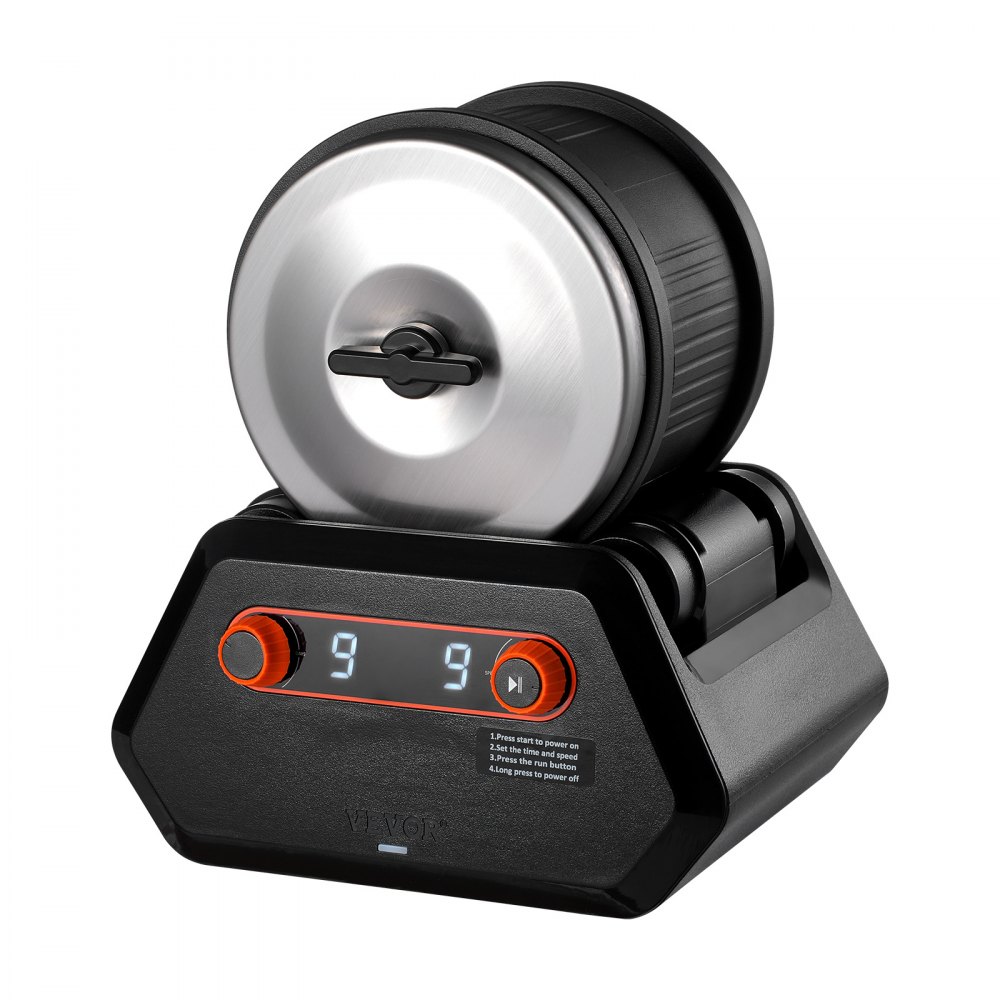 VEVOR Kit Lucidatrice per Rocce 1,8 kg, 9 Velocità, Timer di Lucidatura 9 Giorni, Kit Lucidatura Pietre, Lucidatrice per Rocce con Pietre Preziose Grezze e Graniglie Lucidanti, Lucidatrice Rocce ABS