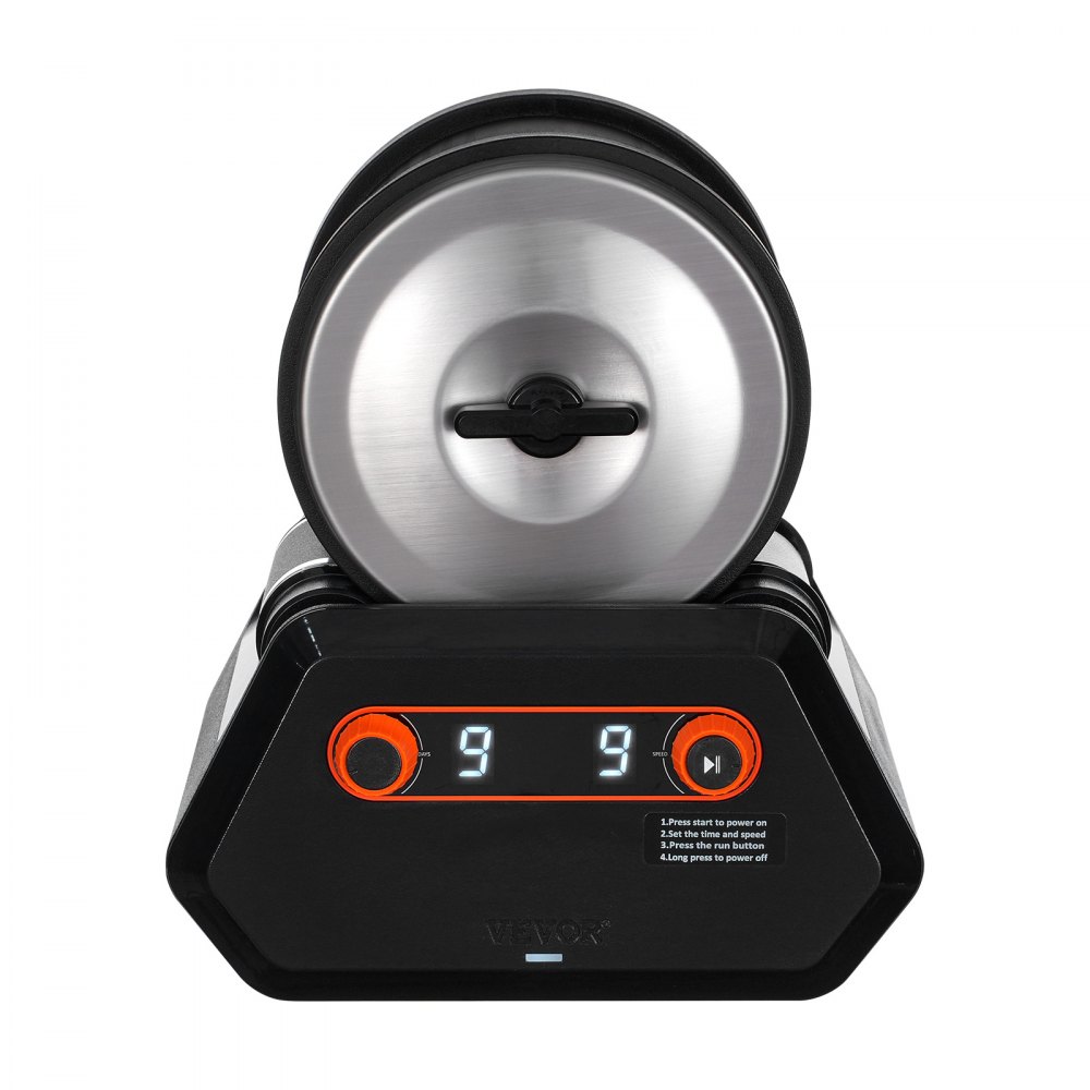 VEVOR Kit Lucidatrice per Rocce 1,8 kg, 9 Velocità, Timer di Lucidatura 9 Giorni, Kit Lucidatura Pietre, Lucidatrice per Rocce con Pietre Preziose Grezze e Graniglie Lucidanti, Lucidatrice Rocce ABS