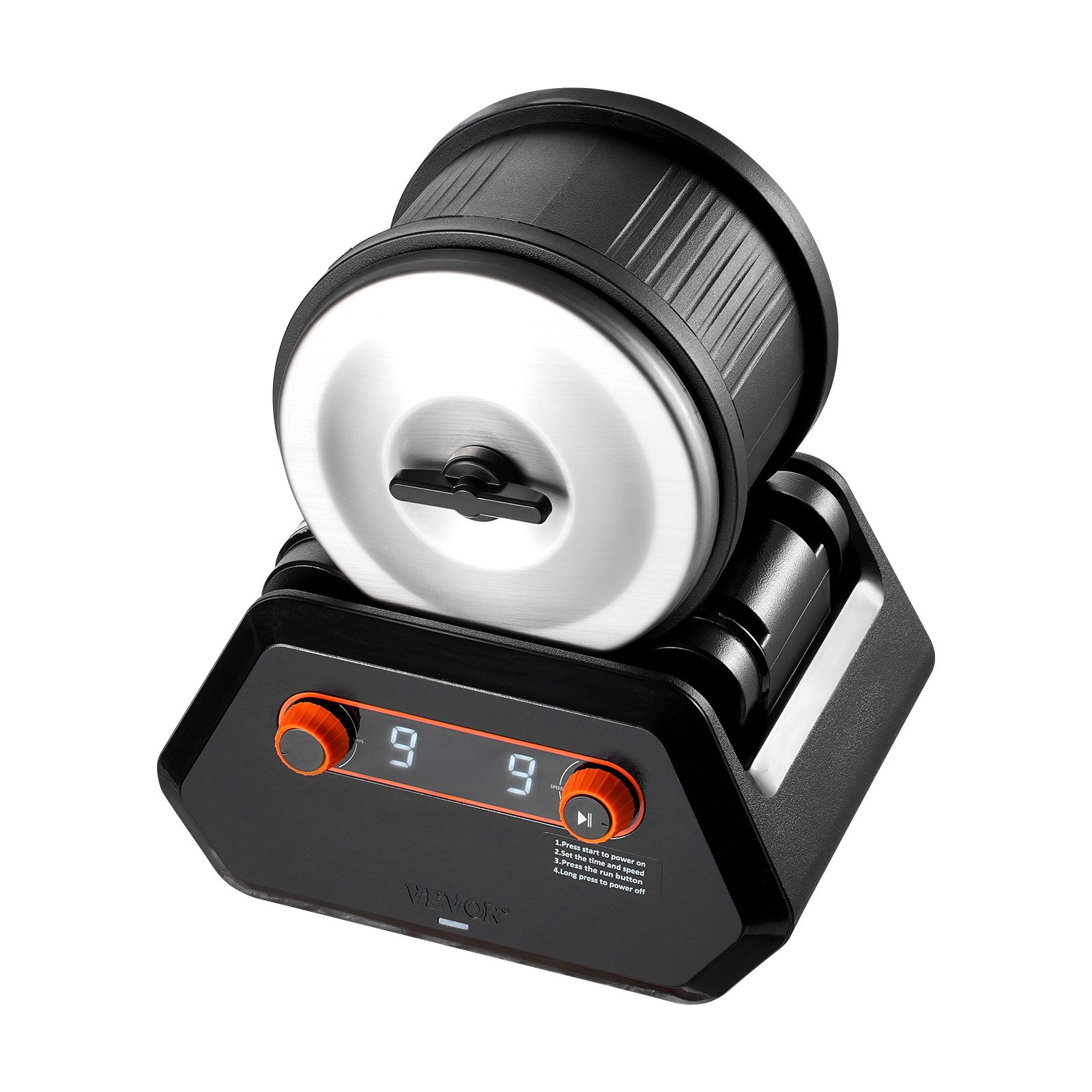 VEVOR Kit Lucidatrice per Rocce 1,8 kg, 9 Velocità, Timer di Lucidatura 9 Giorni, Kit Lucidatura Pietre, Lucidatrice per Rocce con Pietre Preziose Grezze e Graniglie Lucidanti, Lucidatrice Rocce ABS