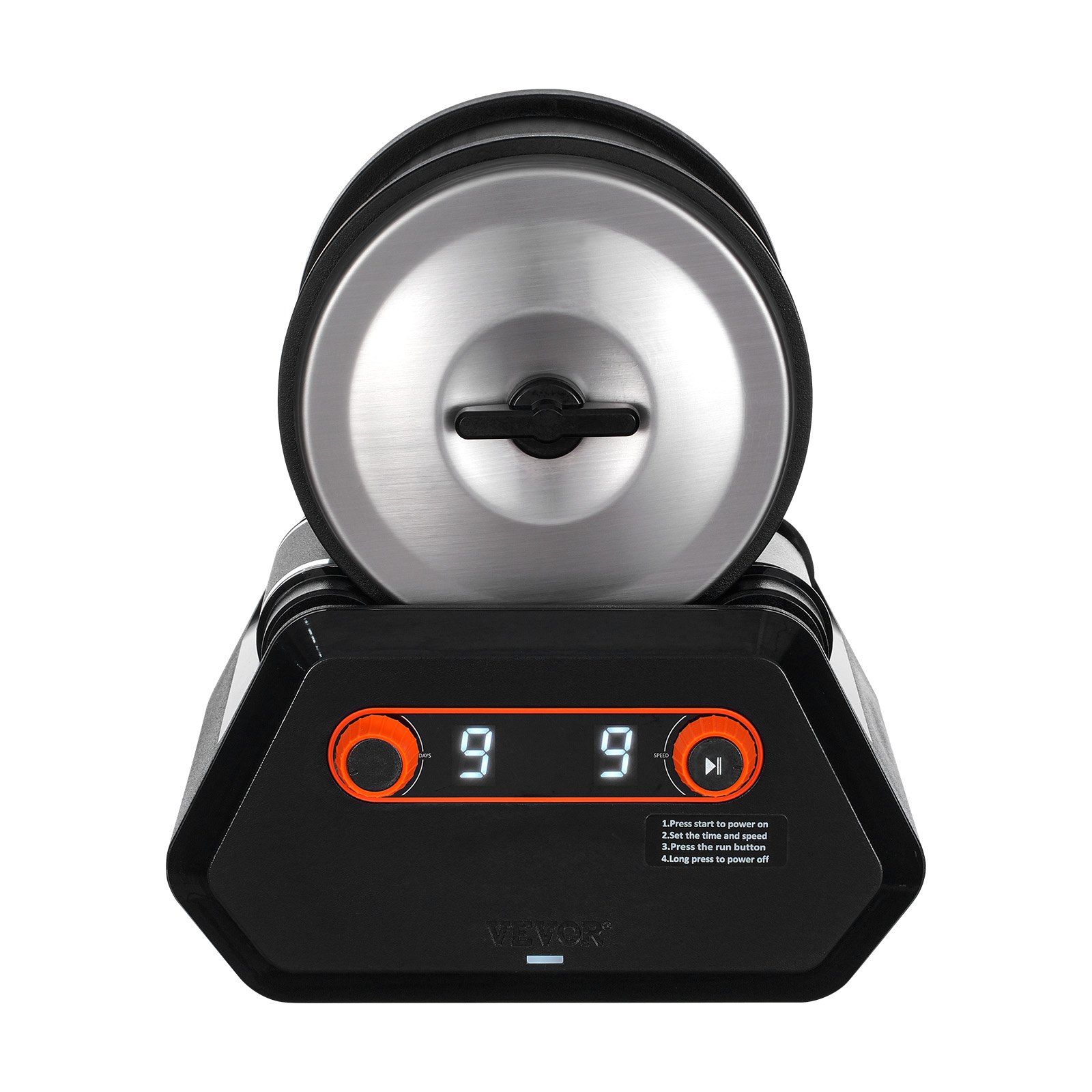 VEVOR Kit Lucidatrice per Rocce 1,8 kg, 9 Velocità, Timer di Lucidatura 9 Giorni, Kit Lucidatura Pietre, Lucidatrice per Rocce con Pietre Preziose Grezze e Graniglie Lucidanti, Lucidatrice Rocce ABS