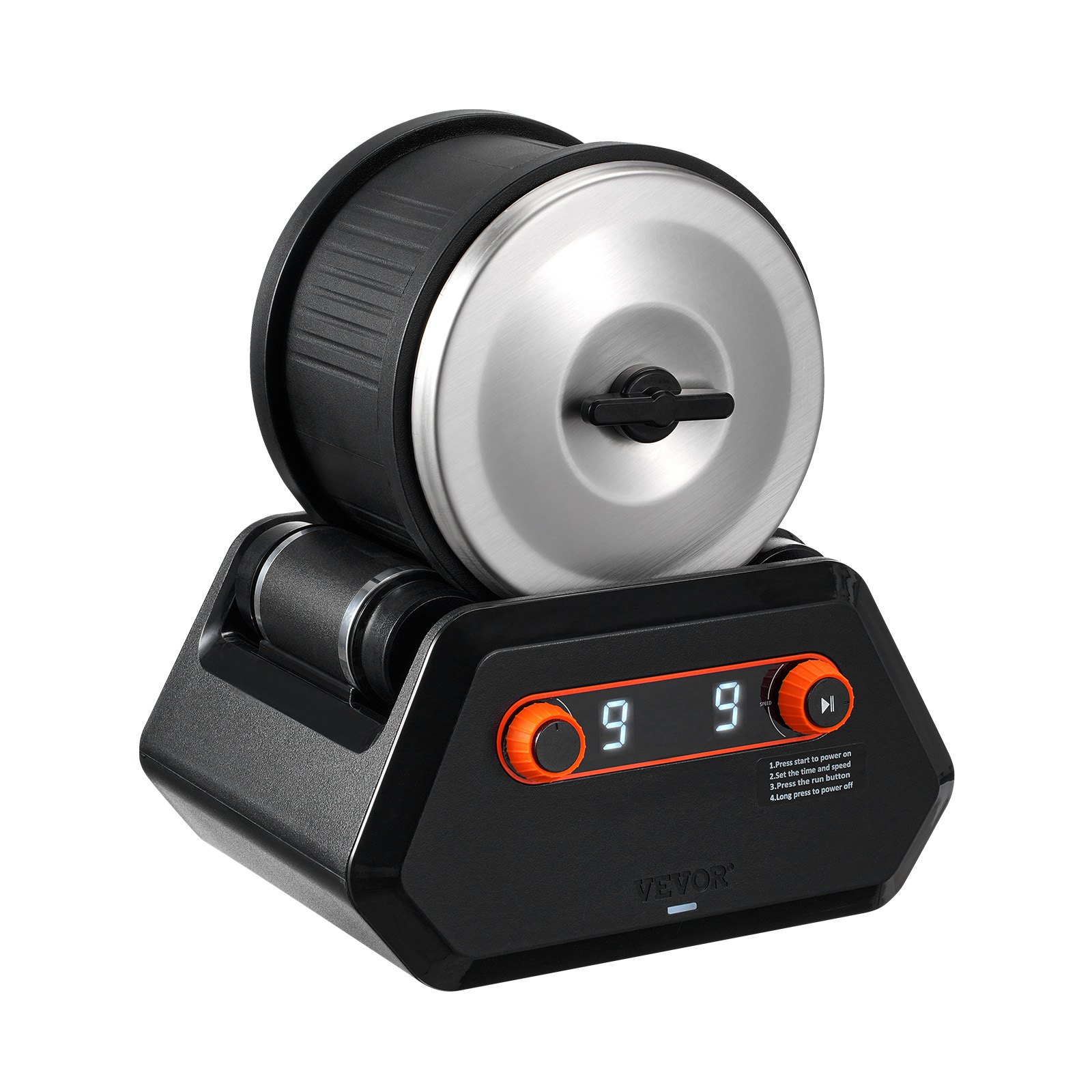 VEVOR Kit Lucidatrice per Rocce 1,8 kg, 9 Velocità, Timer di Lucidatura 9 Giorni, Kit Lucidatura Pietre, Lucidatrice per Rocce con Pietre Preziose Grezze e Graniglie Lucidanti, Lucidatrice Rocce ABS