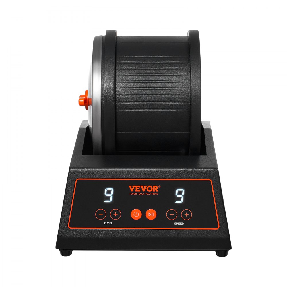 VEVOR Kit Lucidatrice per Rocce 1,8 kg, 9 Velocità, Timer di Lucidatura 9 Giorni, lucidatrice per Rocce con Motore a Trasmissione Diretta, Corpo in Acciaio Laminato a Freddo, Lucidatrice per Rocce