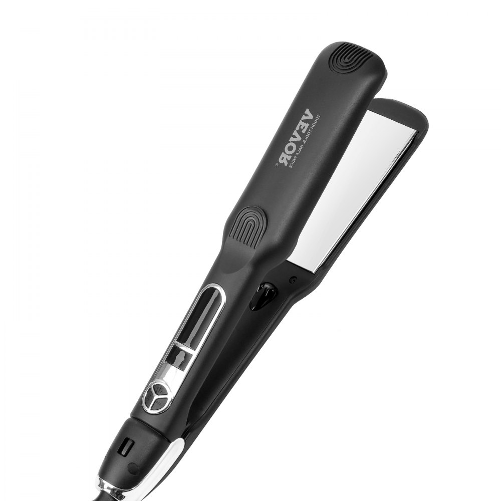 VEVOR Piastra per Capelli a Riscaldamento 38,1 mm 55 W, Piastra per Capelli in Titanio con Schermo LCD 25 Livelli di Temperatura 98,88 °C a 232,22 °C, Ideale per Uso in Viaggio, a Casa e in Salone