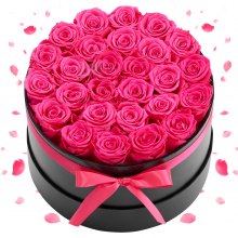 VEVOR Fiore Stabilizzato Vero Fiori Secchi Ornamentali 27 Rose Stabilizzate in Scatola, Bouquet di Fiori Eterni Immortali, Rosa Eterna Vera, Ampia Gamma di Utilizzi Anniversario, Natale