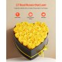 VEVOR Fiori Secchi Ornamentali 27 Rose Stabilizzate in Scatola a Forma di Cuore, Bouquet di Fiori Eterni Immortali, Rosa Eterna Vera, Ampia Gamma di Utilizzi Anniversario, Natale, Giallo