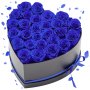 VEVOR Fiori Secchi Ornamentali 27 Rose Stabilizzate in Scatola a Forma di Cuore, Bouquet di Fiori Eterni Immortali, Rosa Eterna Vera, Ampia Gamma di Utilizzi Anniversario, Natale, Blu Reale