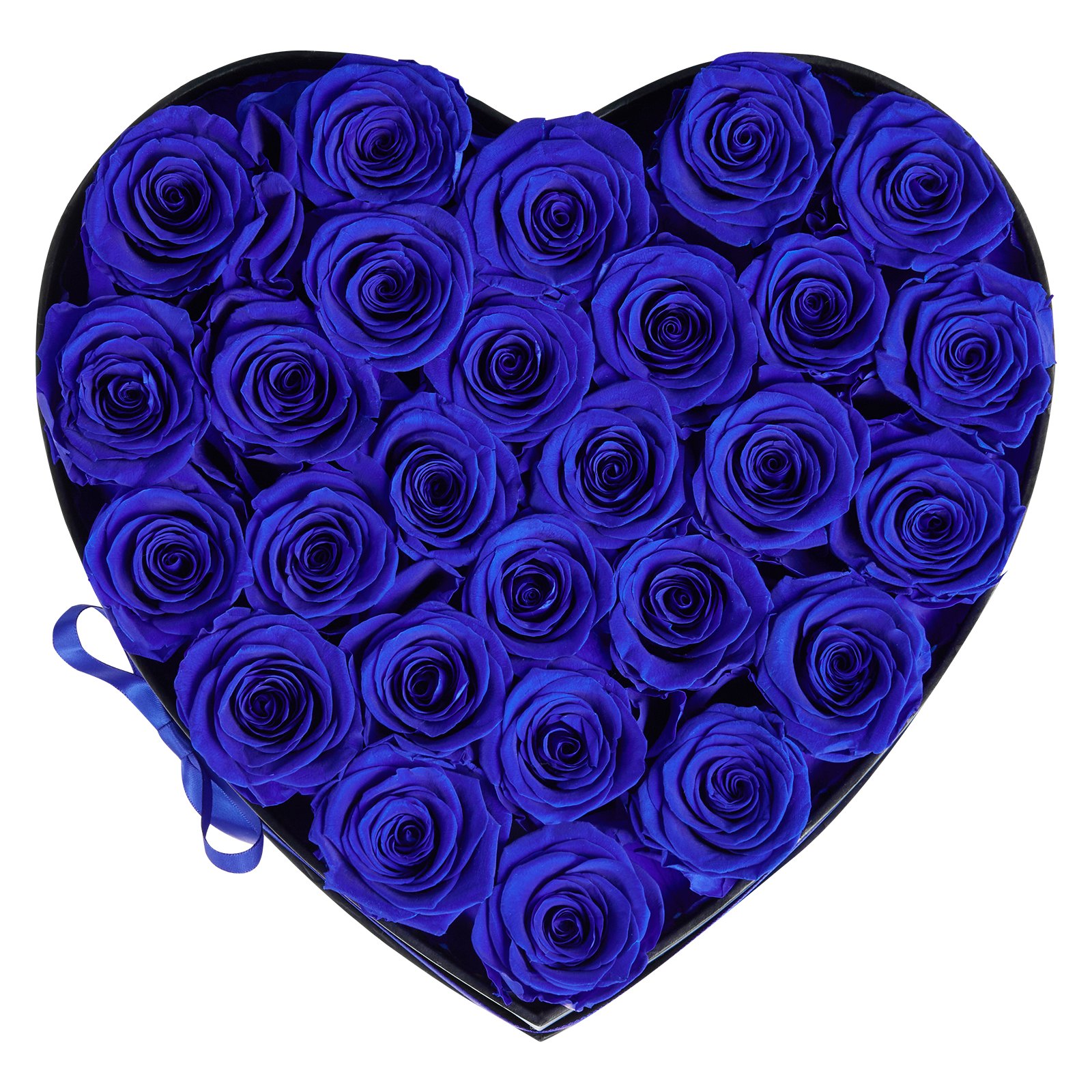 VEVOR Fiori Secchi Ornamentali 27 Rose Stabilizzate in Scatola a Forma di Cuore, Bouquet di Fiori Eterni Immortali, Rosa Eterna Vera, Ampia Gamma di Utilizzi Anniversario, Natale, Blu Reale