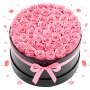 VEVOR Fiori Secchi Ornamentali 50 Rose Stabilizzate in Scatola Rotonda, Bouquet di Fiori Eterni, Rosa Eterna Vera, Ampia Gamma di Utilizzi Anniversario, San Valentino, Natale, Rosa Dolce