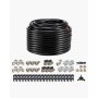 VEVOR Kit di Tubi per Compressore d'Aria, 60,96 m x 19,05 mm, Sistema di Tubazioni per Aria Compressa in HDPE-Alluminio, a Prova di Perdite, Resistente alla Pressione per Garage e Officine, Nero