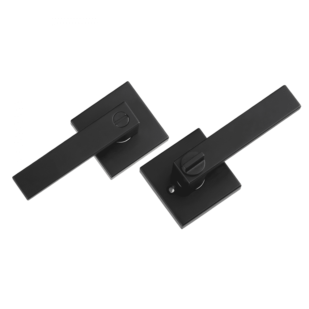 VEVOR privacy door handle, matte black door lever, 10 pieces, left- or right-handed reversible lever with lock, 45° rotation for opening, square door fitting for bedroom and bathroom