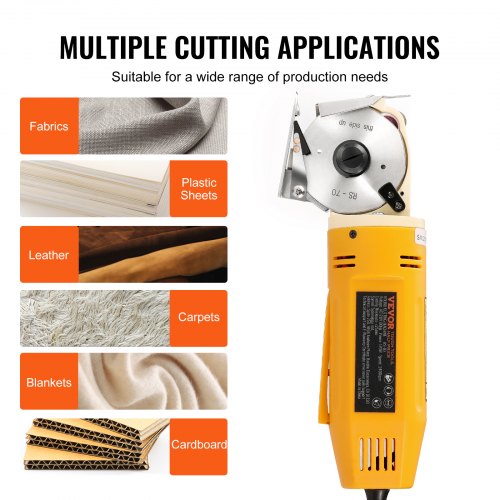Taglierino Elettrico Rotativo 170 W – 1400 Giri/min, Taglio Fino A 25 Mm, Per Tessuti, Tappeti E Pelle, Lama Affilabile