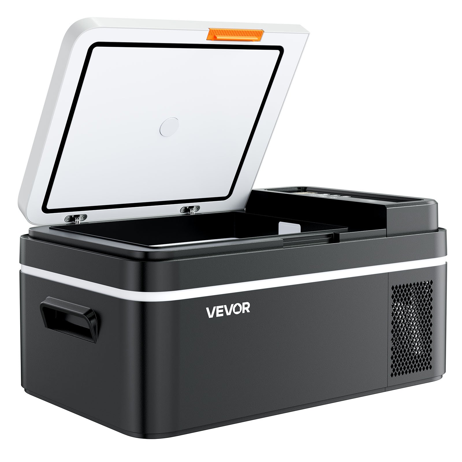 VEVOR Frigorifero Elettrico Portatile per Auto 20 L, Mini Frigo Portatile per Auto, Funzionamento CC 12 V 24 V, CA da 100 V a 240 V, Temperatura Regolabile da -20 °C a 20 °C, per Camper Viaggio Barca