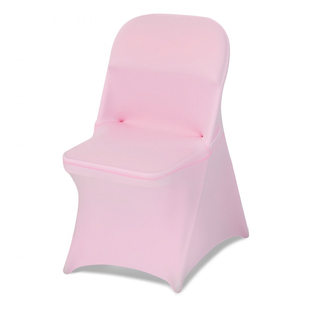 VEVOR Coprisedie Elasticizzati, 50 Pezzi, Coprisedie in Poliestere e Spandex Lavabili e Rimovibili per Feste di Matrimonio, Banchetti da Sala da Pranzo, Adatti a Sedie 45 x 46 x 77 cm, Rosa