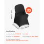 VEVOR Coprisedie Elasticizzati, 150 Pezzi, Coprisedie in Poliestere e Spandex con Parte Anteriore Piatta per Feste di Matrimonio, Banchetti da Sala da Pranzo, per Sedie 45 x 46 x 77 cm, Nero