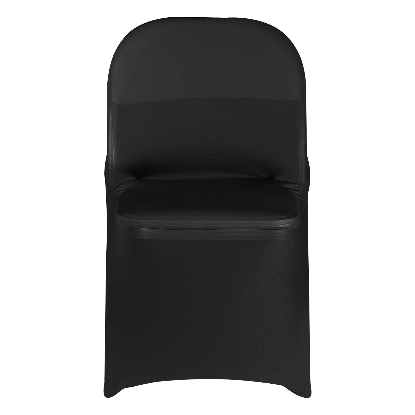 VEVOR Coprisedie Elasticizzati, 150 Pezzi, Coprisedie in Poliestere e Spandex con Parte Anteriore Piatta per Feste di Matrimonio, Banchetti da Sala da Pranzo, per Sedie 45 x 46 x 77 cm, Nero
