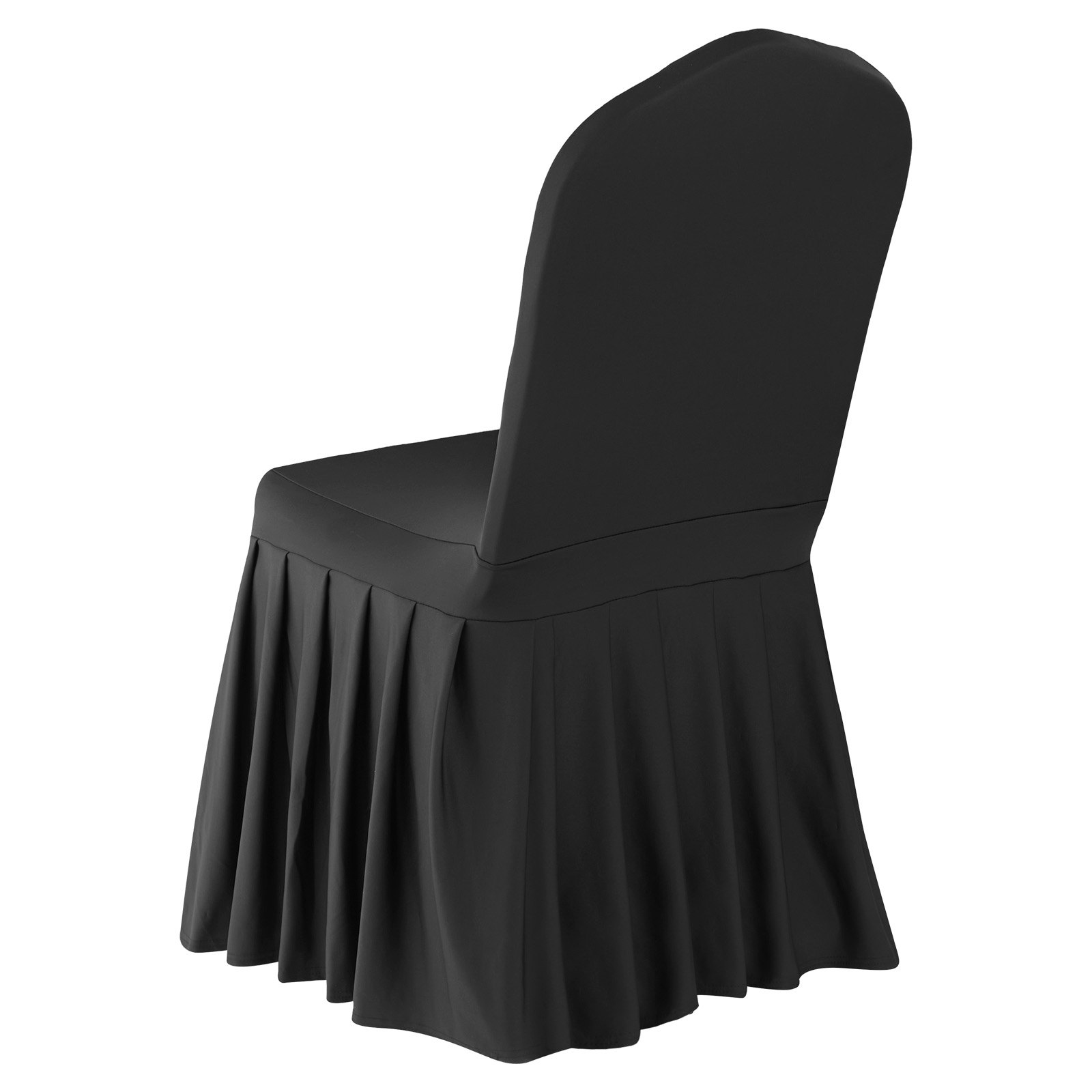 VEVOR Coprisedie con Parte Anteriore Piatta, 30 Pezzi Lavabili e Rimovibili in Poliestere e Spandex per Matrimoni, Sale da Pranzo, Banchetti, Ristoranti, Adatti a Sedie 510 x 450 x 950 mm, Nero