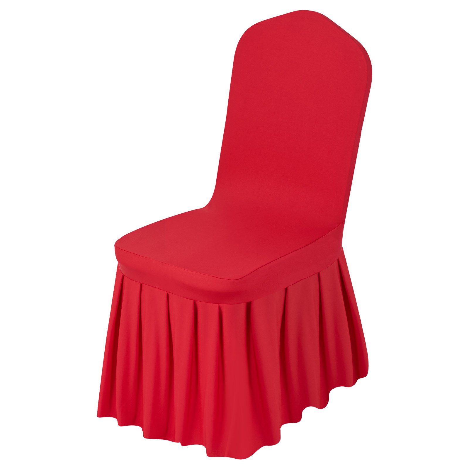 VEVOR Coprisedie con Parte Anteriore Piatta, 30 Pezzi Lavabili e Rimovibili in Poliestere e Spandex per Matrimoni, Sale da Pranzo, Banchetti, Ristoranti, Adatti a Sedie 510 x 450 x 950 mm, Rosso