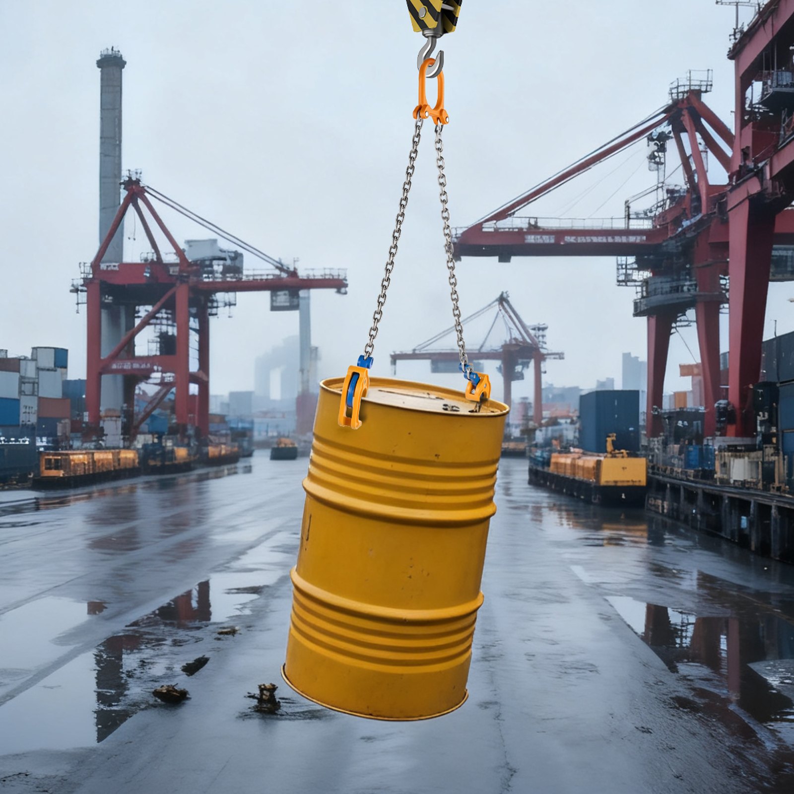 VEVOR Catena di Sollevamento a 2 Gambe con Ganci di Sicurezza 6 mm x 50 cm Capacità di Carico 900 kg, Catena di Sollevamento per Impieghi Gravosi G80, per Cantieri Edili, Fabbriche, Magazzini