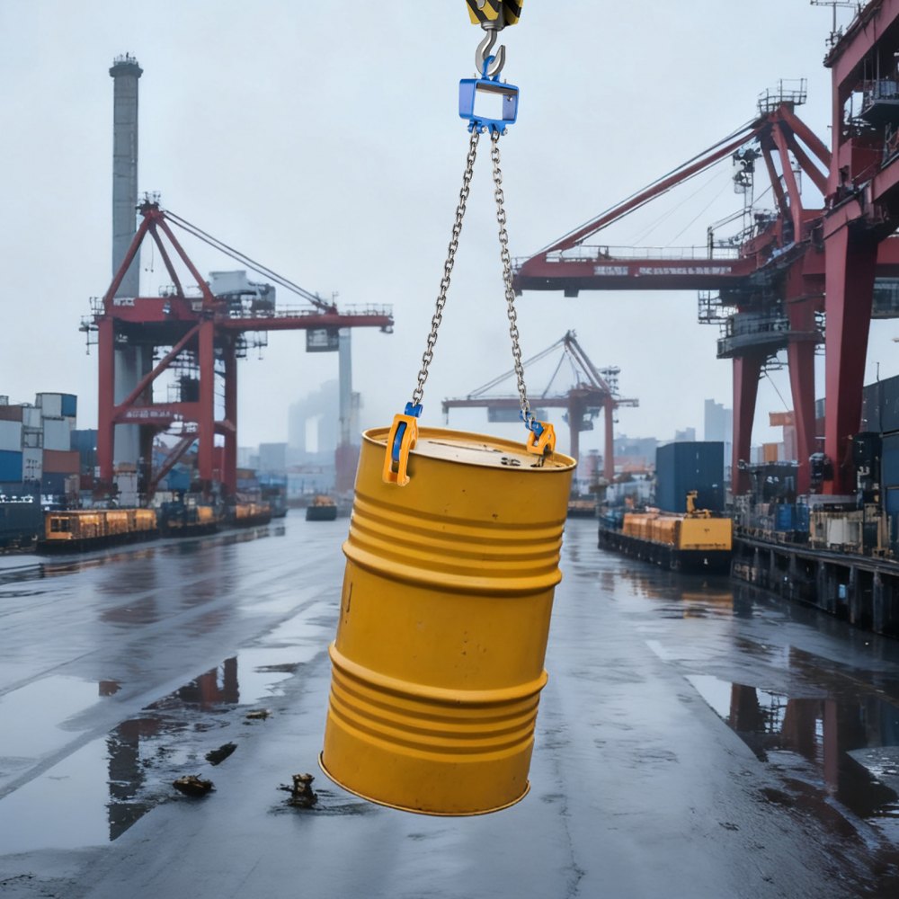 VEVOR Sollevatore a Catena per Fusti, Imbracatura a Catena per Sollevamento Fusti G80 con Gancio di Sicurezza, Capacità di 1 T, per Carrello Elevatore con Gru, Sollevatore in Acciaio al Carboni