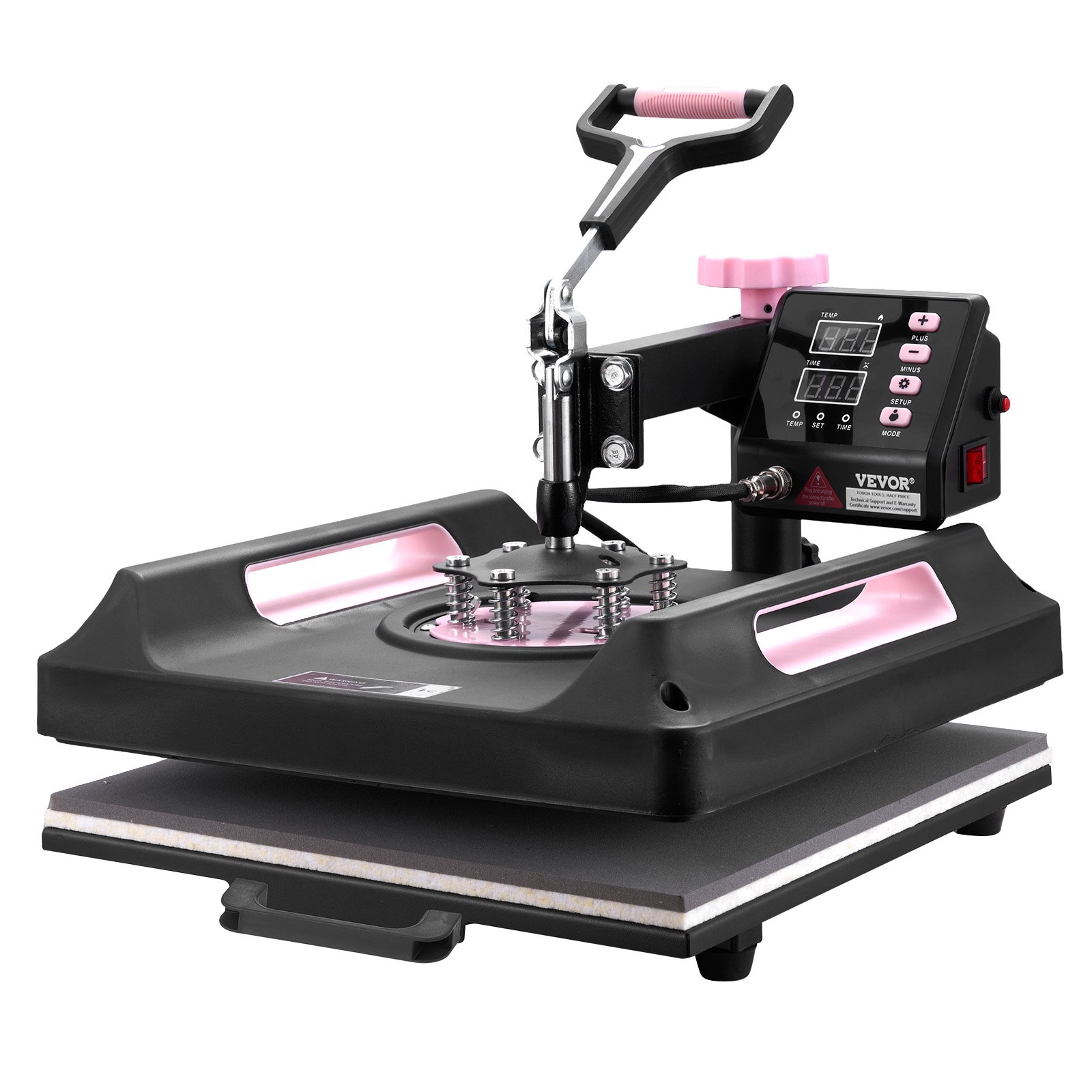 VEVOR Macchina per Pressatura a Caldo 380 x 380 mm 8 in 1 Pressa Tamburo 0,85 kg