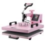 VEVOR Macchina Stampa a Caldo Dimensioni 380 x 380 mm 8 in 1 Colore Rosa, per Tazze Cappelli e Piatti, con Pressa per Bicchieri da 6-30 oz, Pressatura di Magliette a 360°, Controllo Digitale Preciso