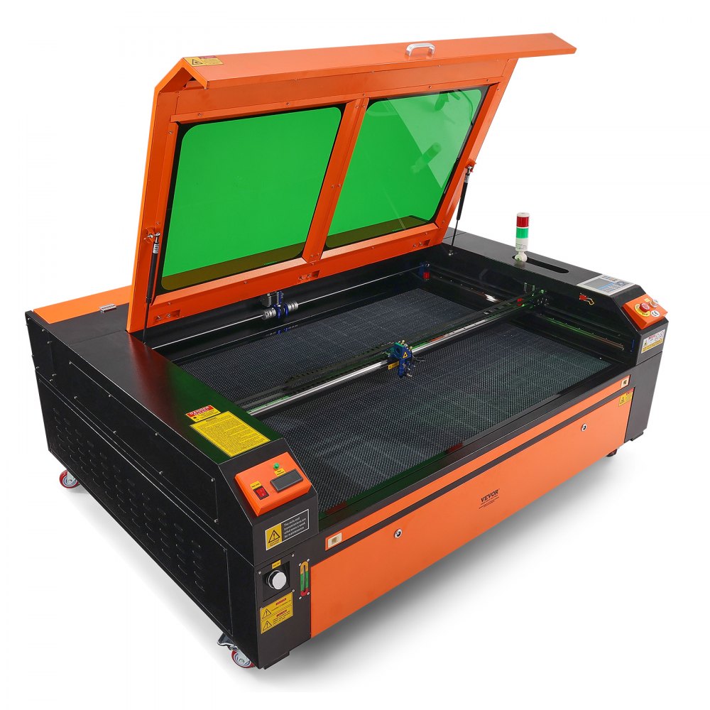 VEVOR Macchina per Incisione Laser CO2 Compatta Piano di Lavoro 90x140cm Potenza 130W Spessore di Taglio Max. 20mm Velocità di Incisione 0-500 mm/s, Macchina da Taglio per Incisione Tubo Incisore CO2