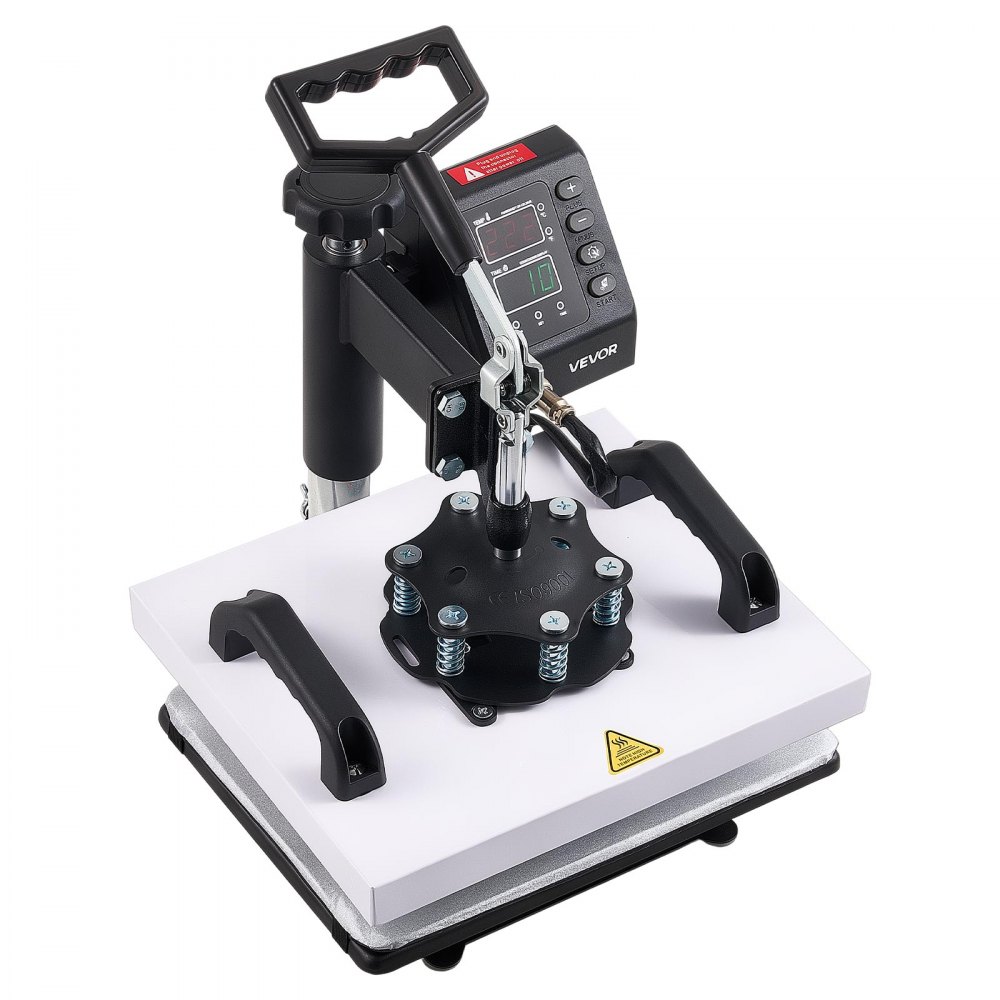 VEVOR Pressa a Caldo 30 x 20 cm a Sublimazione con Braccio Oscillante, Termopressa Riscaldamento Rapido e Uniforme, Controllo Digitale di Tempo e Temperatura, per Magliette Borse in Tela Federe Calze