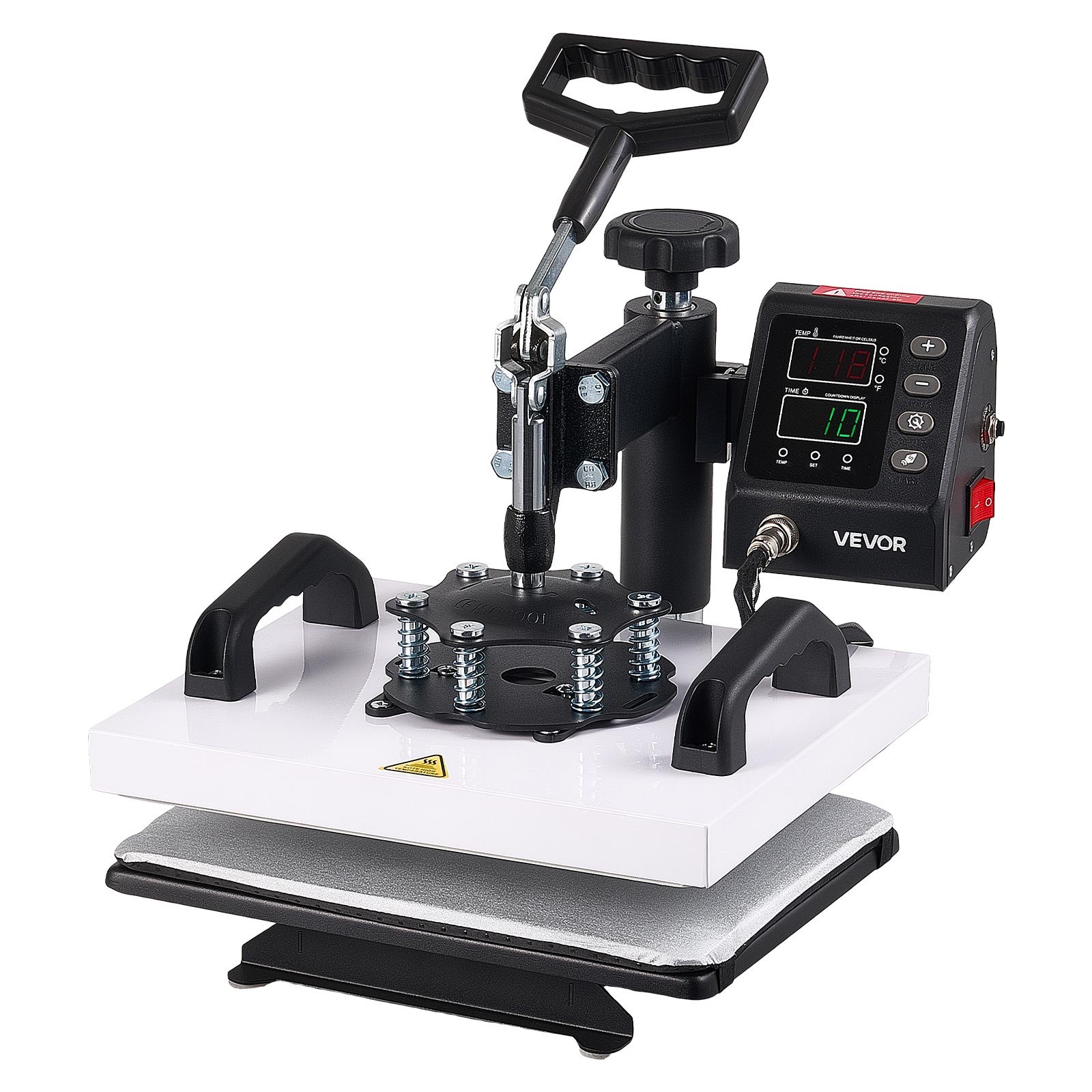 VEVOR Pressa a Caldo 30 x 20 cm a Sublimazione con Braccio Oscillante, Termopressa Riscaldamento Rapido e Uniforme, Controllo Digitale di Tempo e Temperatura, per Magliette Borse in Tela Federe Calze