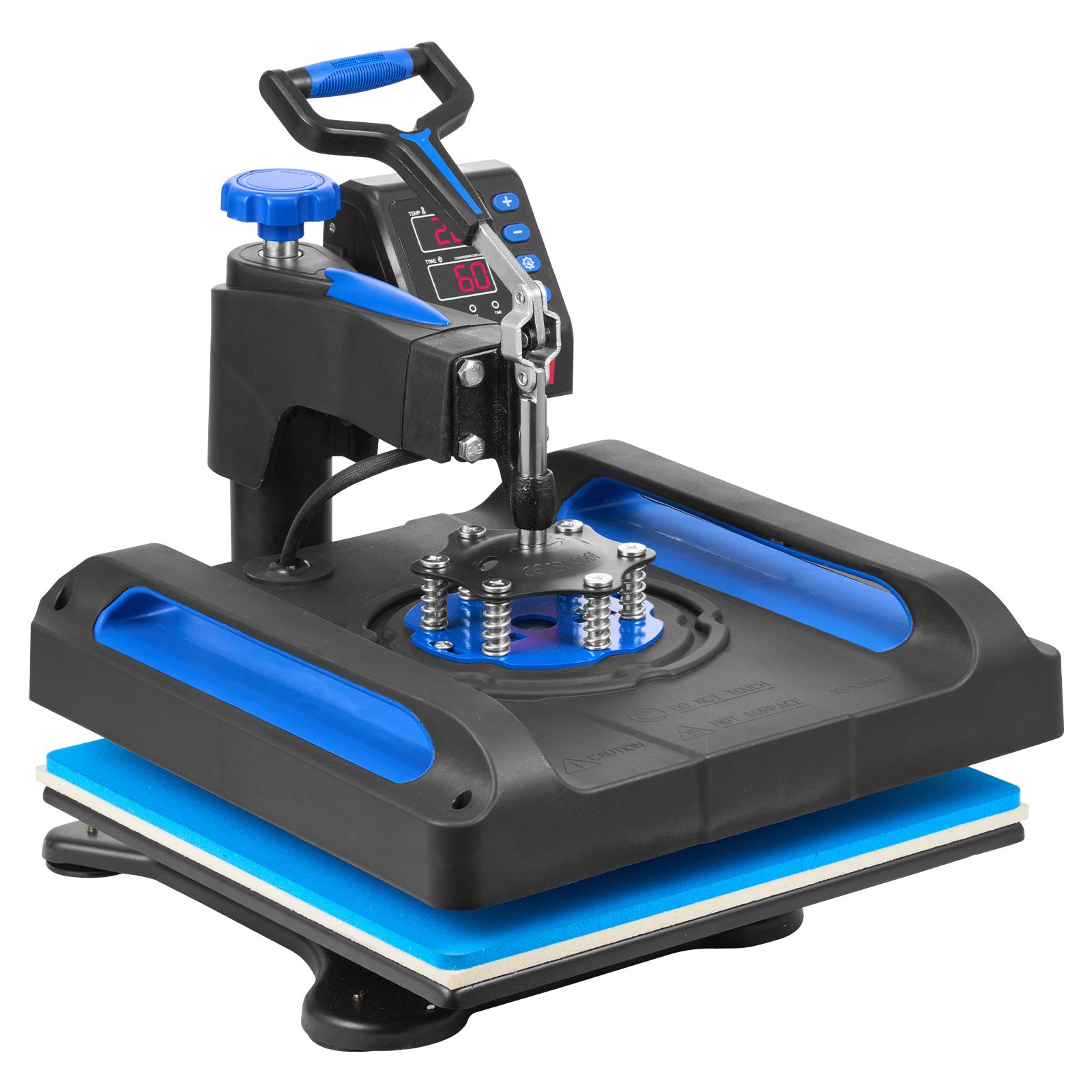 VEVOR Pressa di Calore, Riscaldamento Rapido, Oscillante Sublimazione Digitale, per Maglietta Stampante Trasferimento in Vinile, Superficie Antiscottatura, Borsa, Striscione, Cuscino, Blu 38 x 38 cm