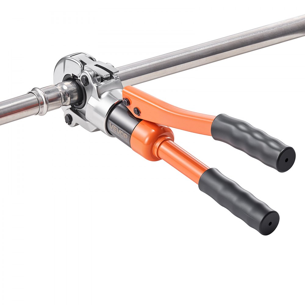 VEVOR Pinza Crimpatrice Idraulica, Pinza Crimpatrice per Tubi in Acciaio Inossidabile, Raccordi per Tubi con Ganasce V12 V15 V18 V22 V28, Custodia per il Trasporto, Kit di Crimpatura