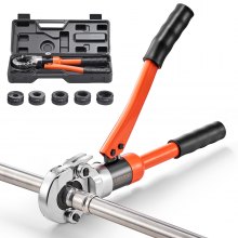 VEVOR Pinza Crimpatrice Idraulica, Pinza Crimpatrice per Tubi in Acciaio Inossidabile, Raccordi per Tubi con Ganasce V12 V15 V18 V22 V28, Custodia per il Trasporto, Kit di Crimpatura