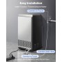 VEVOR Macchina per Cubetti di Ghiaccio Commerciale 45 kg/24h da Pavimento, Fabbricatore per Cubetti di Ghiaccio Capacità di Stoccaggio 7,3-13,3 kg in Acciaio Inox Display LED Funzione Autopulente Bar Hotel