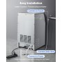 VEVOR Macchina per Ghiaccio Commerciale, Macchina per Cubetti di Ghiaccio Capacità Produttiva 73 kg/24 h Serbatoio Capienza 7,3-13,3 kg, Funzione Autopulente da Bar Ristorante per Bevande Fredde