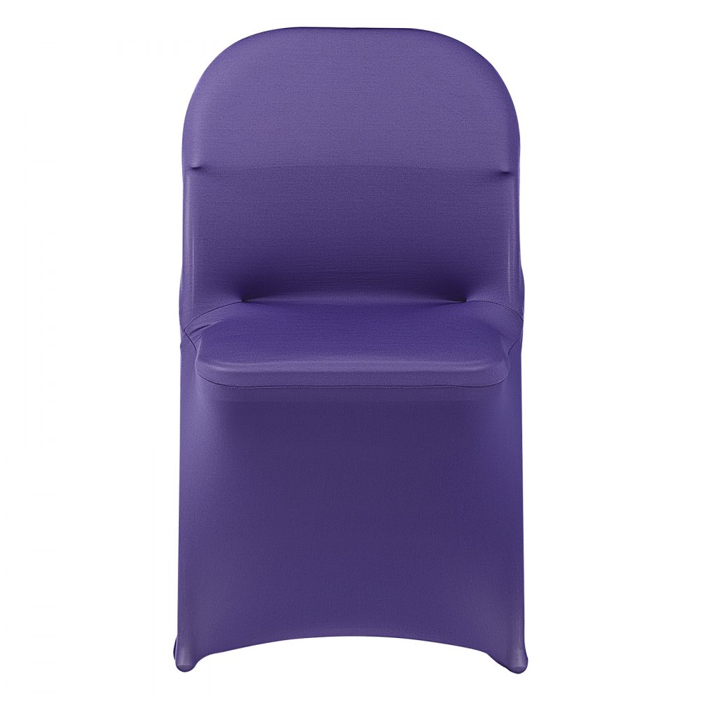 VEVOR Coprisedie Elasticizzati, 50 Pezzi, Coprisedie in Poliestere e Spandex Lavabili e Rimovibili per Feste di Matrimonio, Banchetti da Sala da Pranzo, per Sedie Pieghevoli 45 x 46 x 77 cm, Viola