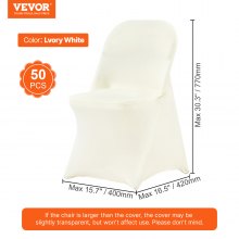 VEVOR 50 Pezzi Coprisedie Pieghevoli in Spandex Elasticizzato, Coprisedie Universali, Fodere Protettive Lavabili Rimovibili, per Matrimoni, Vacanze, Banchetti, Feste, Feste, Sala da Pranzo