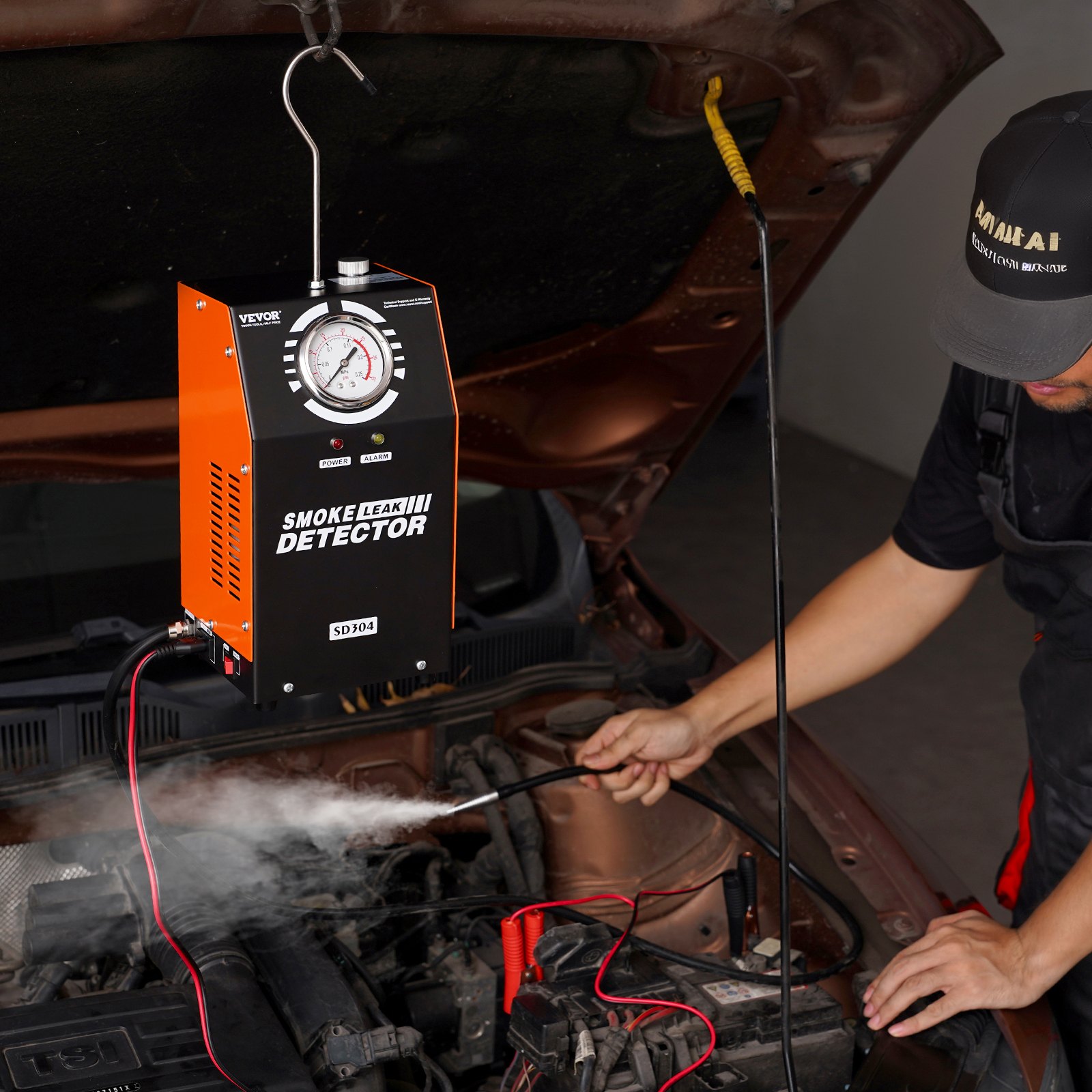 VEVOR Macchina rilevatore perdite del fumo per auto, Rilevatore di perdite da auto 8 L/min, Modalità aria modalità fumo, Rilevatore di perdite, Dispositivo diagnosi di perdite da -20 °C a 75 °C