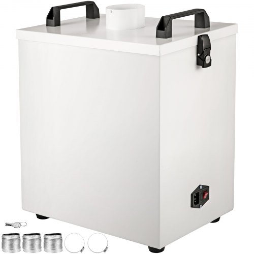 VEVOR Purificatore d'Aria con Filtro HEPA,  Purificatore d'Aria Casa 80W, con Modulo di Riduzione del Rumore, Effetti Filtrazione 80%, Rimuovere Polvere, Fumo, per Macchine a Incisione e Laser CNC