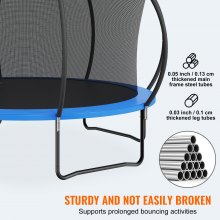 VEVOR Trampolino Elastico da Giardino Altezza 96 cm, Trampolino per Bambini da Interno/Esterno Portata max. 200 kg, Rete di Sicurezza a 360°, Ammortizzante, Trampolino da Esterno Giardino Cortile