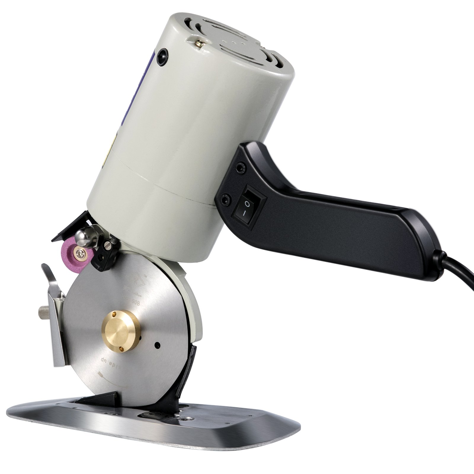 VEVOR Taglierina Elettrica Rotante 90mm 220V Tagliatrice per Tessuto con Lama Abbigliamento Carta Moquette Artigianato