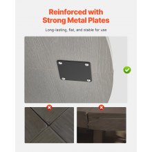 VEVOR Tavolo da Pranzo Rotondo 1200 mm Tavolo da Cucina in Legno Carico 90,72 kg